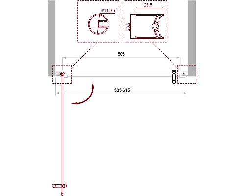 Душевая дверь BelBagno Uno 60 UNO-B-1-60-C-Cr профиль Хром стекло прозрачное