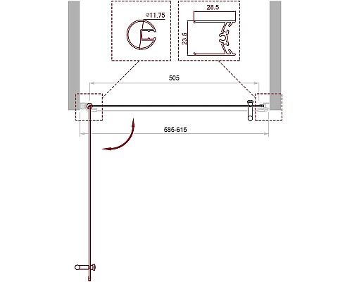 Душевая дверь BelBagno Uno 60 UNO-B-1-60-C-Cr профиль Хром стекло прозрачное