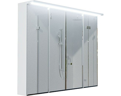 Зеркальный шкаф 1MarKa Соната 90 Ц0000007615 с подсветкой Белый глянец