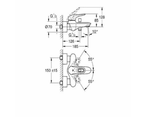 Смеситель Grohe для ванны