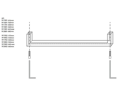 Полотенцедержатель под раковину Kerasan Cento 911501 37 см