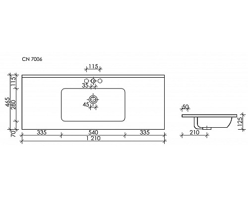 Умывальник накладной Ceramica Nova Element 1210x465 CN7006 Умывальник накладной Ceramica Nova Element 1210x465 CN7006