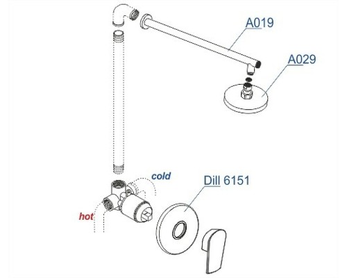 Душевая система WasserKRAFT Dill A12629 Хром