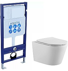 Комплект унитаза с инсталляцией Aquatek Set Aquatek Вега с сиденьем Микролифт