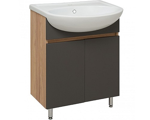 Тумба под раковину Runo Лада 60 00-00001165 Дуб серый Графит