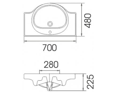 Раковина мебельная Cersanit ERICA 70 S-UM-ERI70/1-w