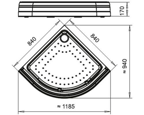 Акриловый поддон для душа Radomir 84x84x17 1-11-0-0-0-006 Белый