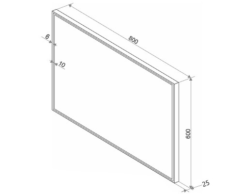 Зеркало Sintesi Armadio 80 SIN-SPEC-ARMADIO-black-80 с подсветкой Черное с сенсорным выключателем