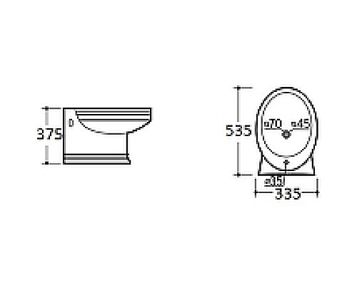 Биде CeramaLux Lux Classic 1413 подвесное Белое