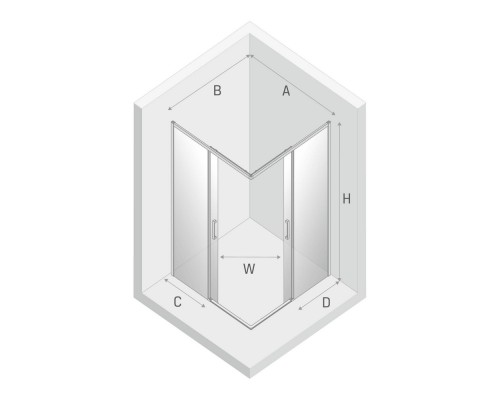Душевое ограждение NEW TRENDY PRIME 80x90x200 D-0294A/D-0297A (хром)