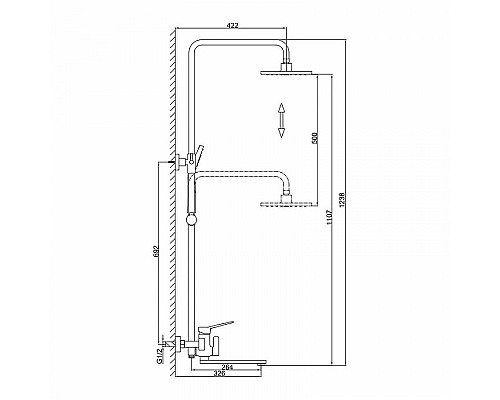 Душевая система Frap H62 F2462 Черная матовая