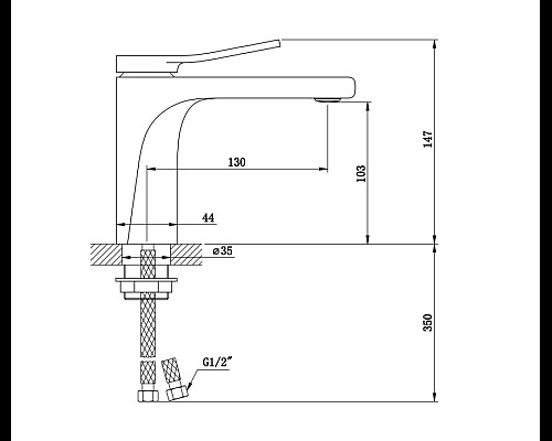 Смеситель для раковины Bronze de Luxe Element EL02CB хром, черный