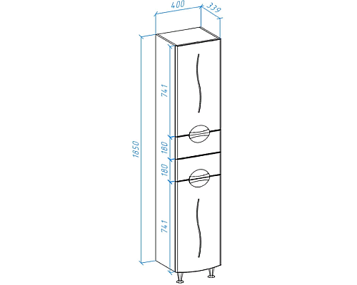 Шкаф пенал Bellezza Глория 40 L 4629505712018 Белый