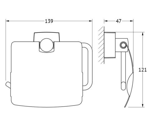 Держатель туалетной бумаги с крышкой (хром) FBS ESP 055 