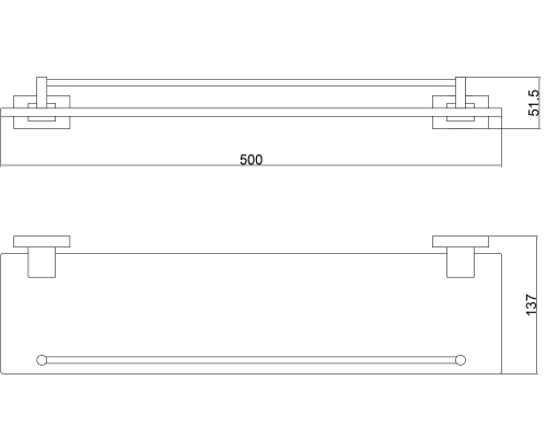 Стеклянная полка Belz B902 Хром