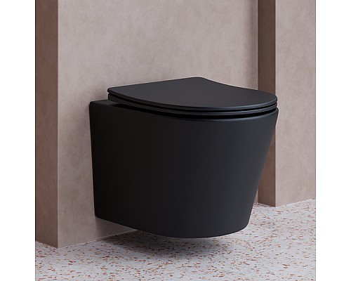 Подвесной унитаз Ceramica Nova Balearica Rimless цвет Чёрный Матовый