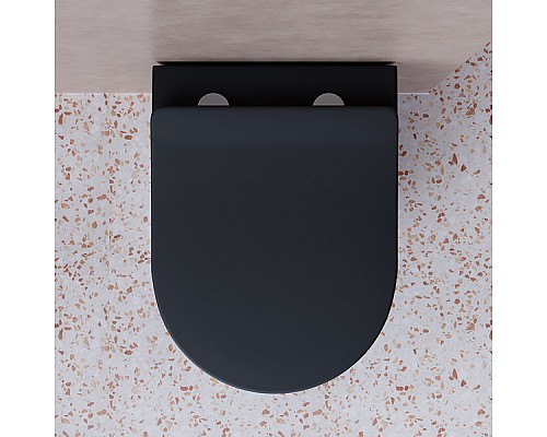 Подвесной унитаз Ceramica Nova Balearica Rimless цвет Чёрный Матовый