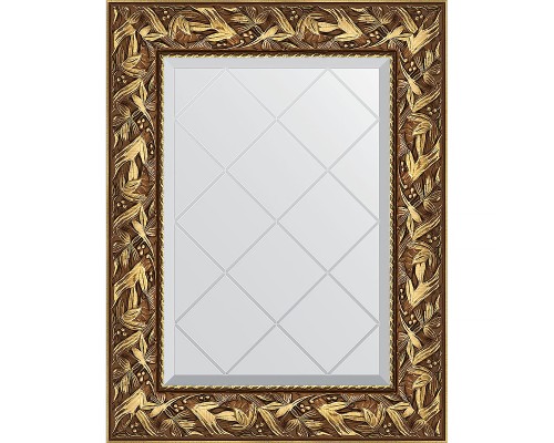 Зеркало Evoform Exclusive-G 76х59 BY 4027 с гравировкой в багетной раме - Византия золото 99 мм