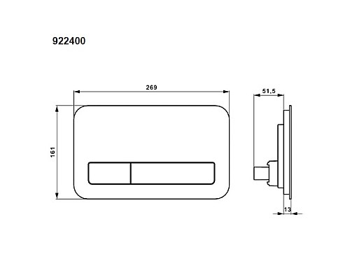Клавиша смыва Villeroy & Boch ViConnect 922400RE цвет белый глянцевый