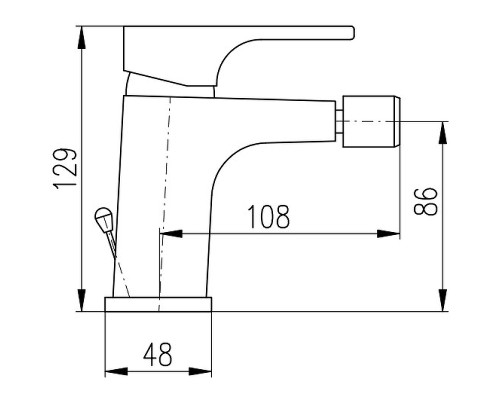 Смеситель для биде Rav Slezak Yukon YU145.5KCMAT Черный матовый