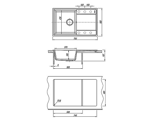 Кухонная мойка Lemark Imandra 760 9910026 Бежевая