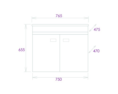 Тумба под раковину Onika Марбл 75.02 107517 подвесная Мрамор Камень бетонный