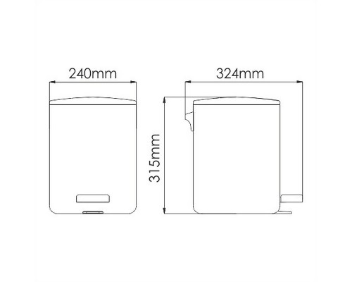 Ведро для мусора WasserKRAFT K-649 Нержавеющая сталь