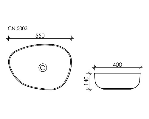 Чаша накладная Ceramica Nova Element 550x400 CN5003