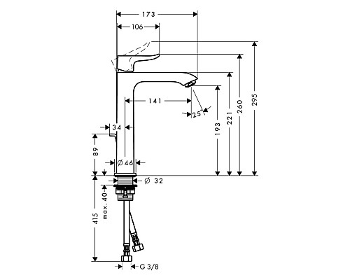 Смеситель для раковины Hansgrohe Metris 31183000
