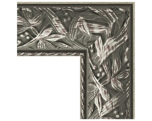 Зеркало Evoform Exclusive 89х59 BY 3416 с фацетом в багетной раме - Византия серебро 99 мм