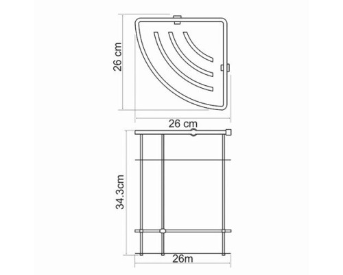 Полка металлическая двойная WasserKRAFT K-522
