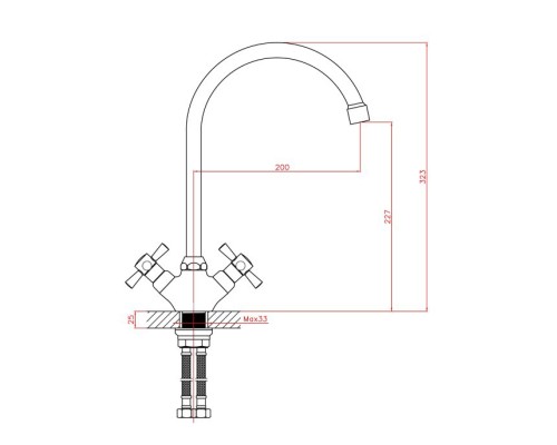Смеситель для кухни Cron CN46142-12 Хром