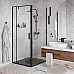 Душевой уголок WasserKRAFT Elbe 100x100 74P19 профиль Черный матовый стекло прозрачное
