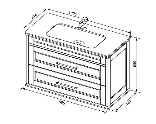 Тумба под раковину Aquanet Бостон 100 209678 подвесная Белый матовый