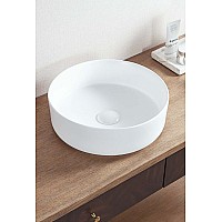 Раковина чаша круглая керамика глянцевая белая d36