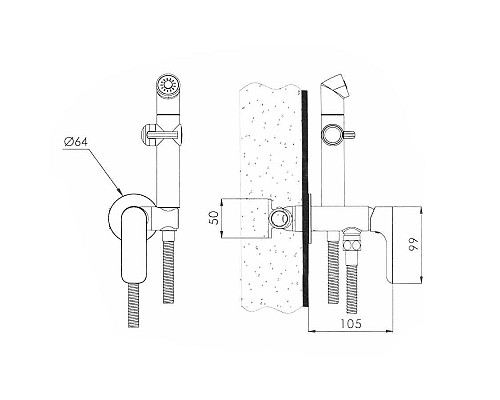 Гигиенический душ со смесителем Gappo G7248-1 Хром