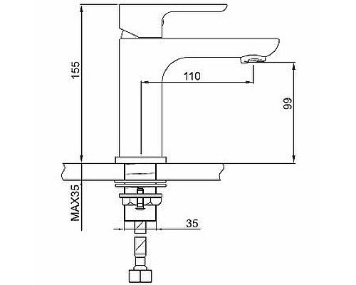 Смеситель для раковины Gappo G48 G1048 Белый Хром