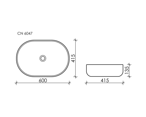 Раковина-чаша Ceramica Nova Element 60 CN6047MH Антрацит матовый