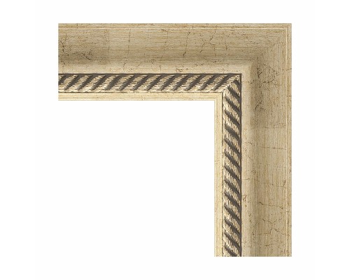 Зеркало Evoform Exclusive 83х53 BY 1132 с фацетом в багетной раме - Состаренное серебро с плетением 70 мм