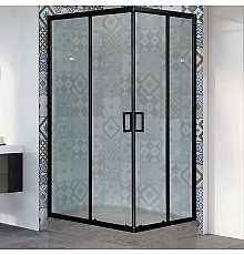 Душевой уголок Royal Bath HPD 120х100 RB1120HPD-C-BL профиль Черный стекло матовое