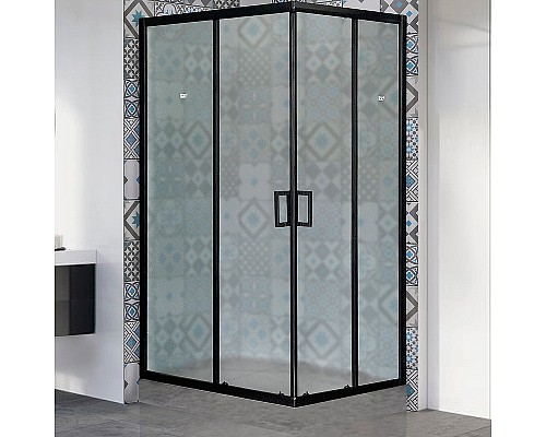 Душевой уголок Royal Bath HPD 120х100 RB1120HPD-C-BL профиль Черный стекло матовое