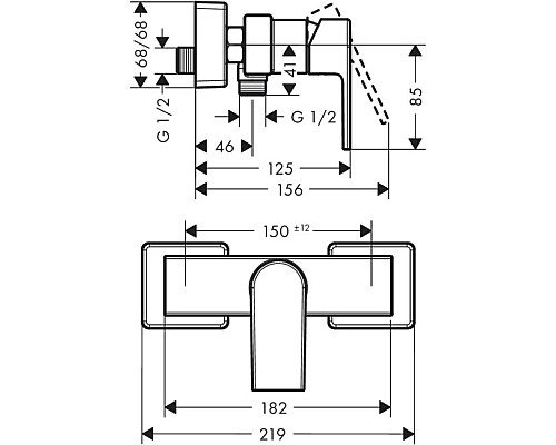 Смеситель для душа Hansgrohe Vernis Shape 71650000 Хром