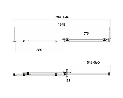 Душевая дверь Veconi Vianno VN-74 130 VN74-130-01-C4 профиль Хром стекло прозрачное