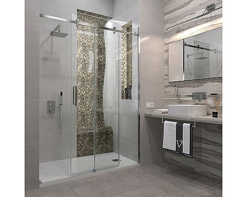 Душевая дверь Veconi Vianno VN-74 130 VN74-130-01-C4 профиль Хром стекло прозрачное