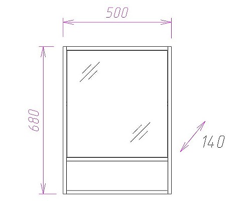 Зеркальный шкаф Onika Натали 50.00 R 205013 Ясень таормина