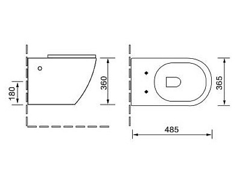 Унитаз подвесной безободковый черный матовый с сиденьем микролифт SantiLine SL-5018MB