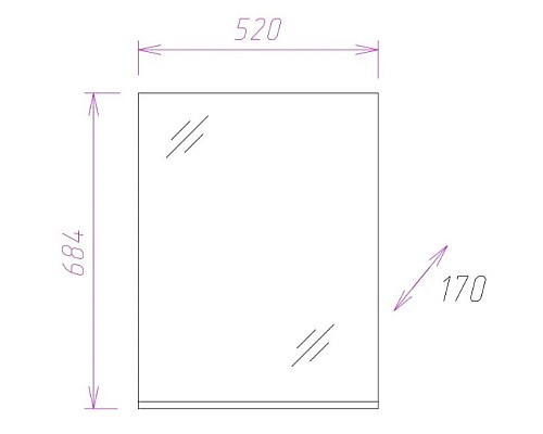 Зеркало Onika Эко 52.00 205210 Белое