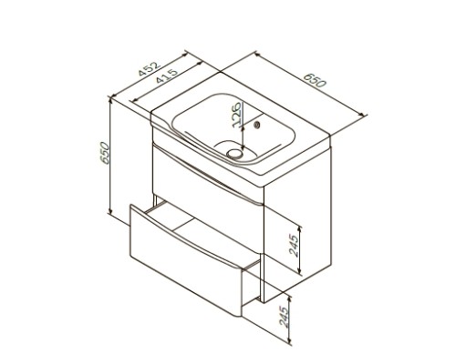 База под раковину подвесная AM.PM Like M80FHX0652WG 650 мм