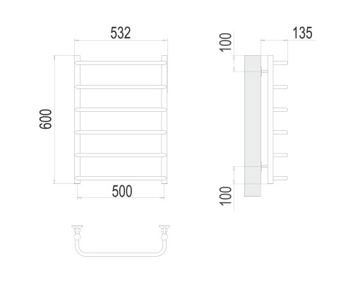 Полотенцесушитель Terminus Эконом Стандарт П6 500х600