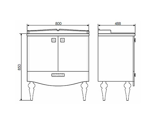Тумба с раковиной Comforty Монако 80-1 00004136578 Белая